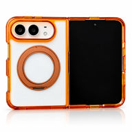 Transparent Color Ring Stand iPhone Duo Case in Orange