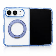 Transparent Color Ring Stand iPhone Duo Case in Blue