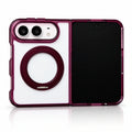 Transparent Color Ring Stand iPhone Duo Case in Wine Red