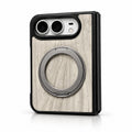 Woodgrain Ring Stand iPhone Duo Case in Gray Wood