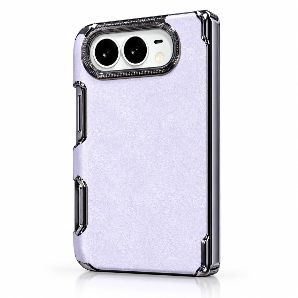 Pearlescent Metal-Edge iPhone Duo Case in Light Purple