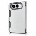 Pearlescent Metal-Edge iPhone Duo Case in Light Gray