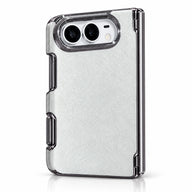 Pearlescent Metal-Edge iPhone Duo Case in Light Gray