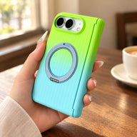 Ribbed Gradient Ring Stand iPhone Duo Case, styled product photo 2