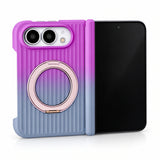 Ribbed Gradient Ring Stand iPhone Duo Case in Purple-Gray