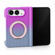 Ribbed Gradient Ring Stand iPhone Duo Case in Purple-Gray