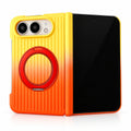 Ribbed Gradient Ring Stand iPhone Duo Case in Yellow-Orange