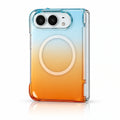 Clear Gradient iPhone Duo Case in Blue-Orange + Magnetic Ring