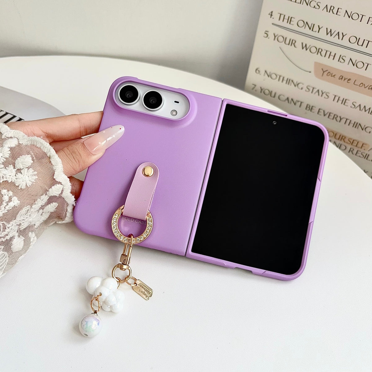 Cloud Texture Pearl Charm iPhone Duo Case - Original product photo 8