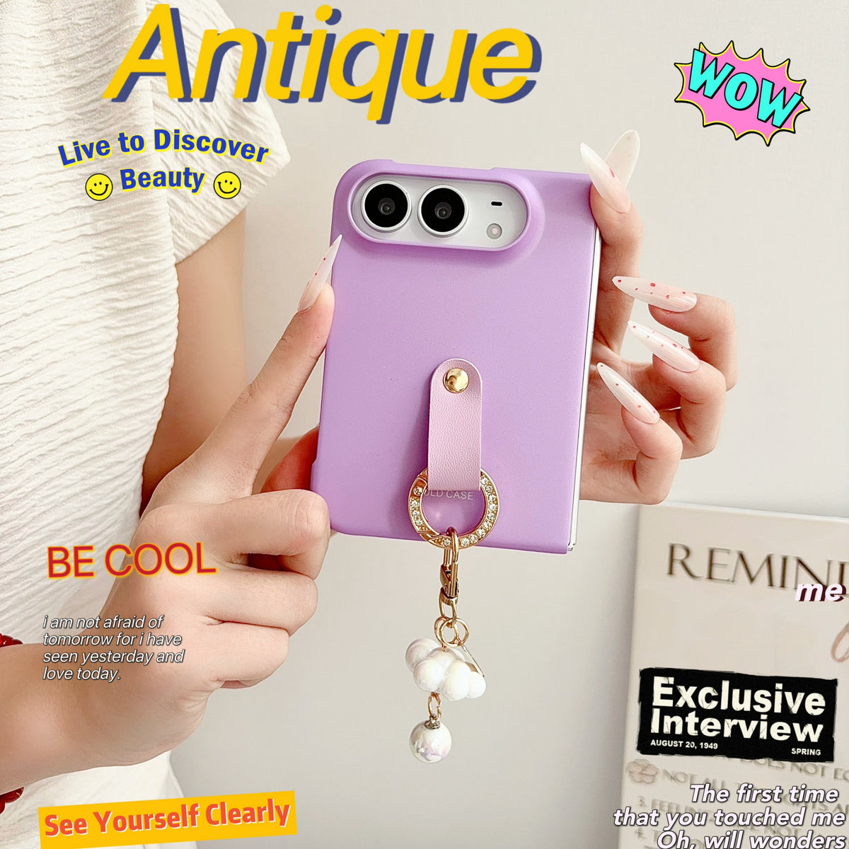 Cloud Texture Pearl Charm iPhone Duo Case - Original product photo 15