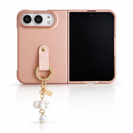 Cloud Texture Pearl Charm iPhone Duo Case in Pink