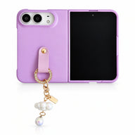 Cloud Texture Pearl Charm iPhone Duo Case in Purple