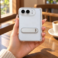 Clear Capsule Stand iPhone Duo Case, held in hand