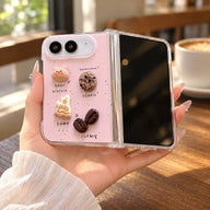 Coffee Bear Charm iPhone Duo Case, held in hand