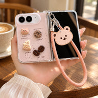 Coffee Bear Charm iPhone Duo Case, styled product photo 2