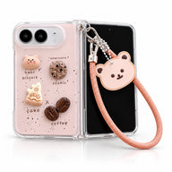 Coffee Bear Charm iPhone Duo Case in Coffee Bear + Wrist Strap