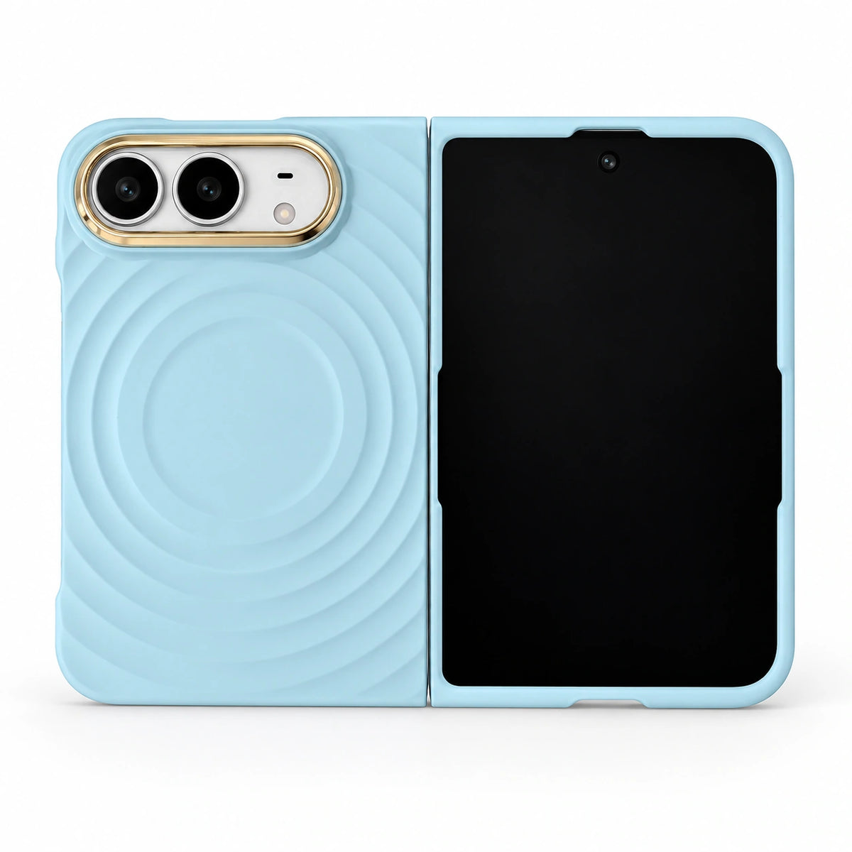 caseease ripple soft-touch iPhone Duo case with frame - Blue + Frame