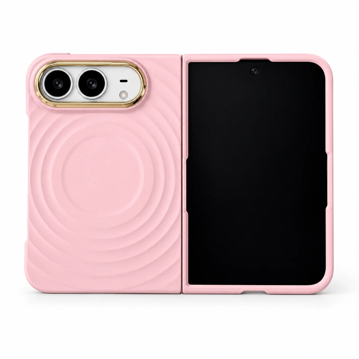 caseease ripple soft-touch iPhone Duo case with frame - Pink + Frame