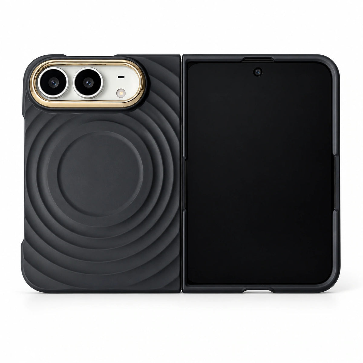 caseease ripple soft-touch iPhone Duo case with frame - Black + Frame