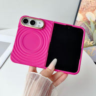 caseease ripple soft-touch iPhone Duo case with frame - Rose Red, product photo