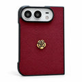Camellia Textured iPhone Duo Case in Wine Red