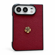 Camellia Textured iPhone Duo Case in Wine Red