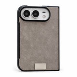 Suede-Feel Textured iPhone Duo Case in Gray