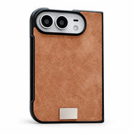 Suede-Feel Textured iPhone Duo Case in Brown