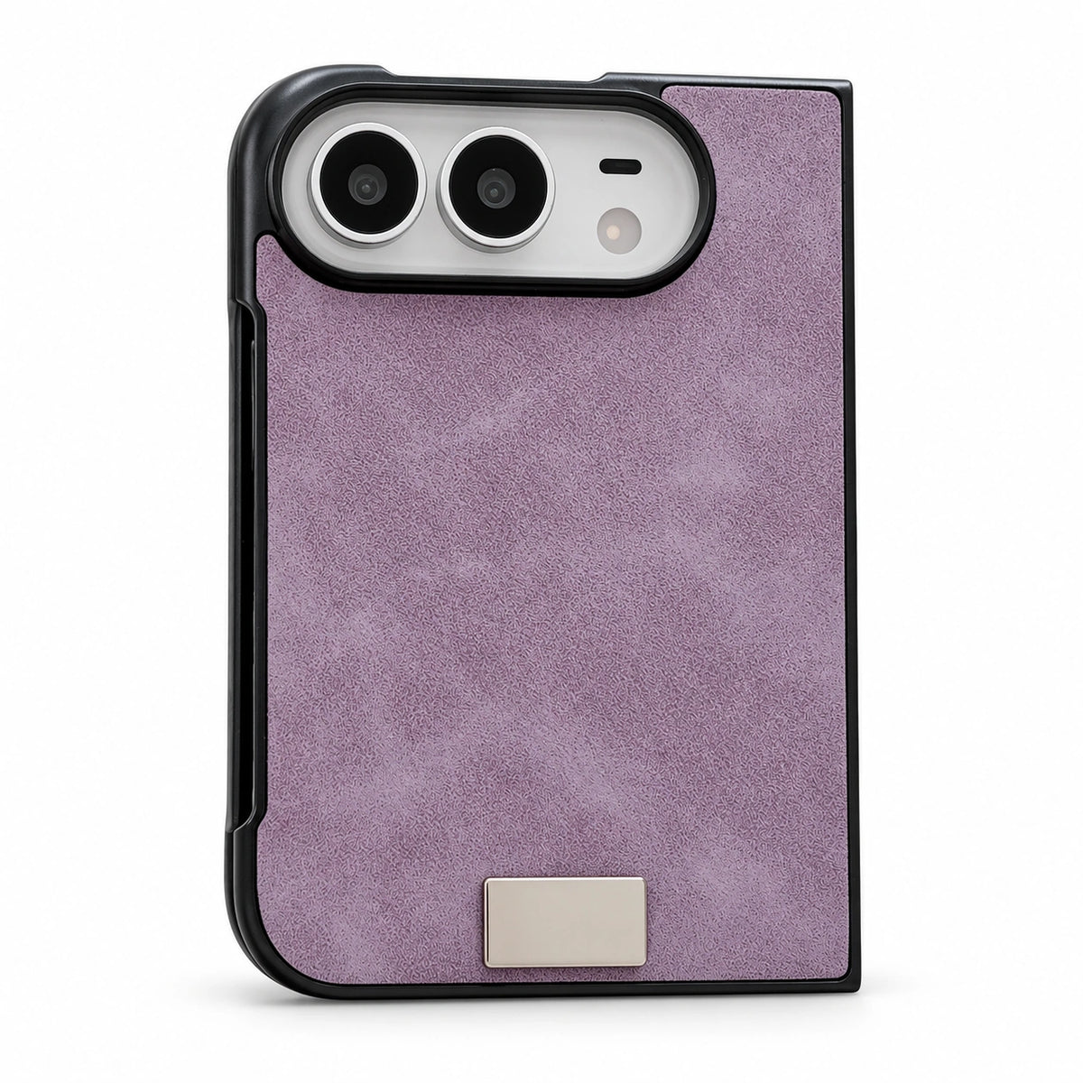 Suede-Feel Textured iPhone Duo Case in Light Purple