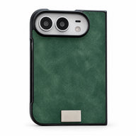 Suede-Feel Textured iPhone Duo Case in Green
