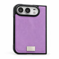 Suede-Feel Textured iPhone Duo Case in Purple