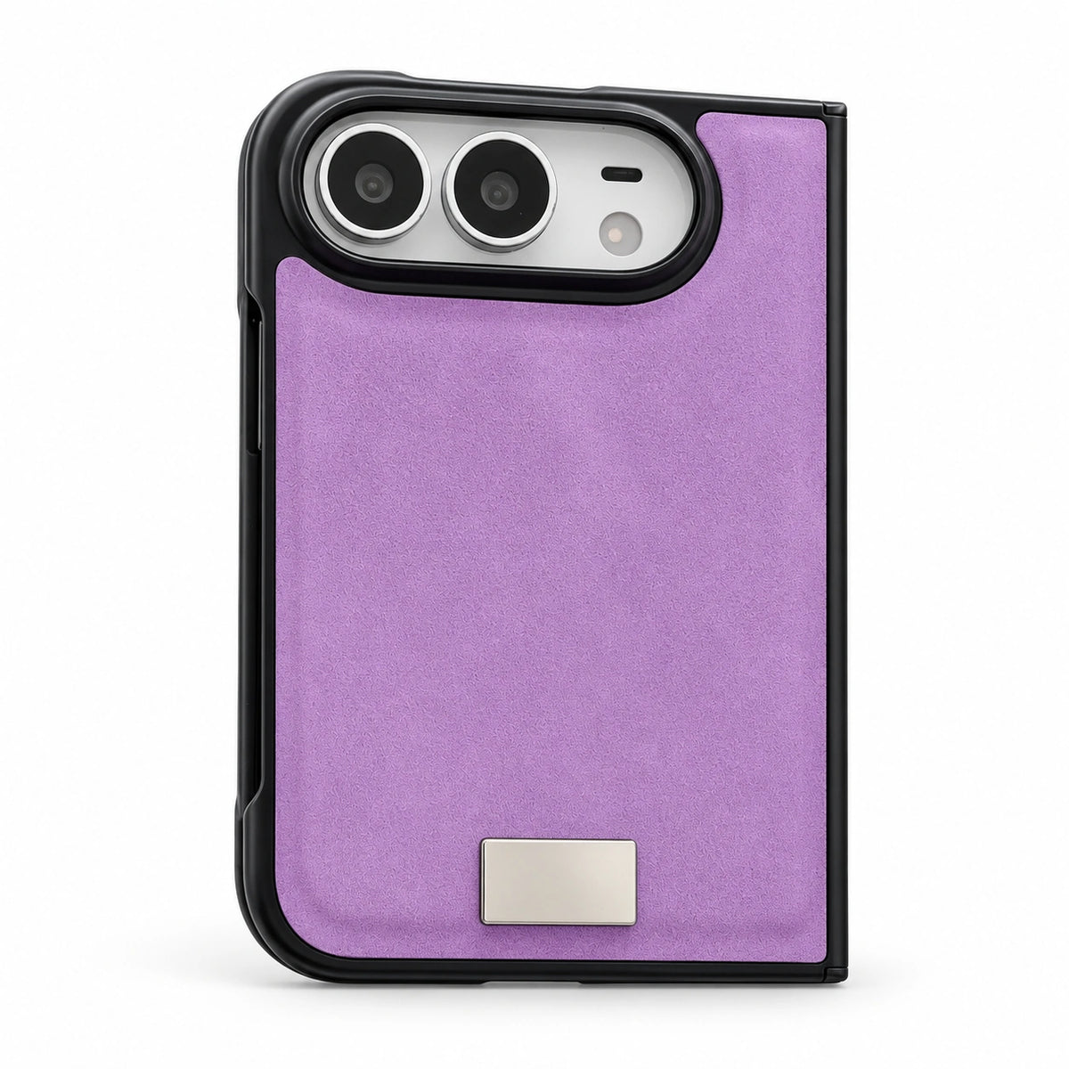 Suede-Feel Textured iPhone Duo Case in Purple