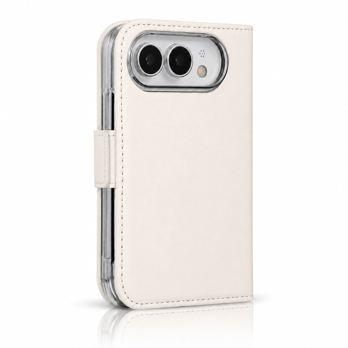 Stitched Folio iPhone Duo Case in White