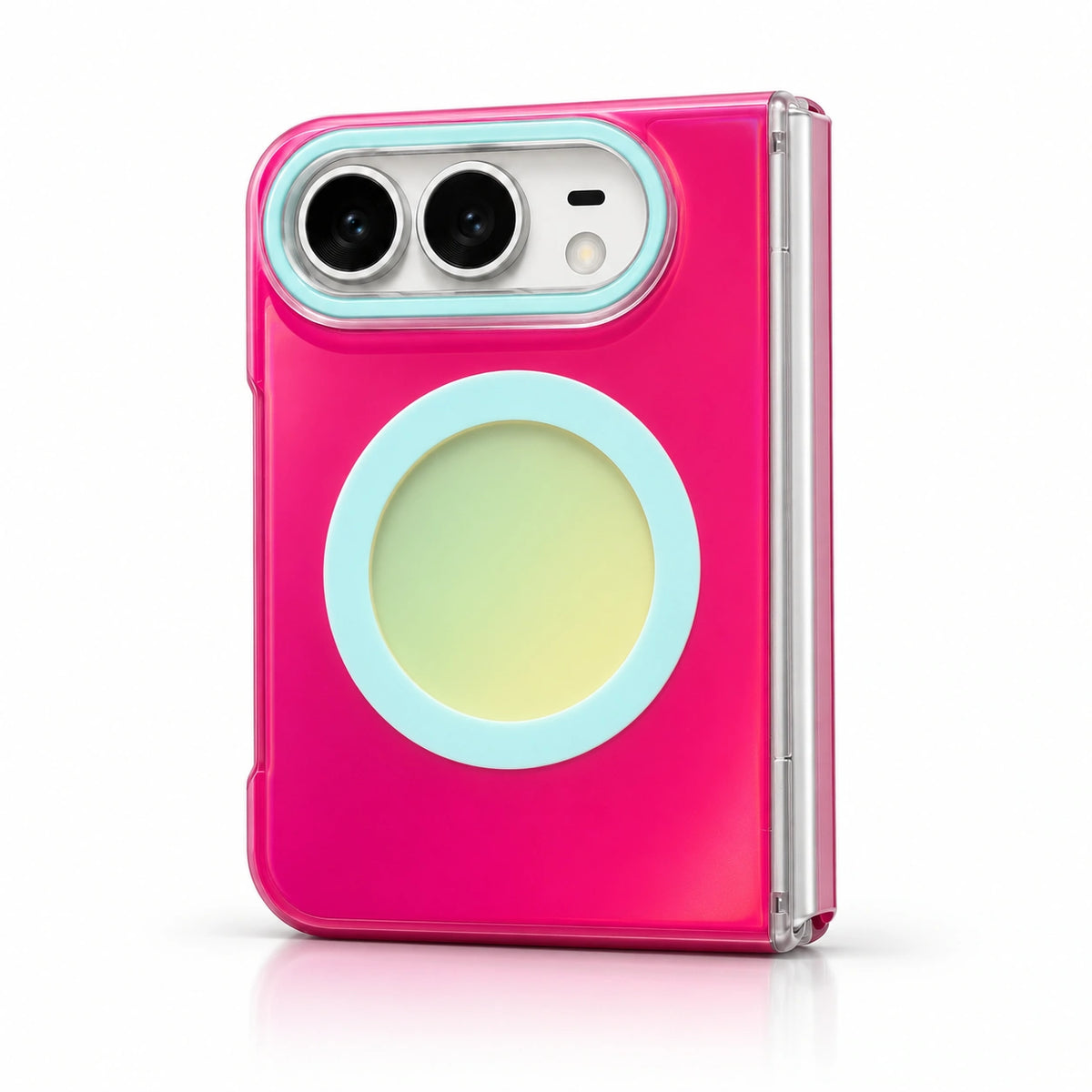caseease pastel color block iPhone Duo case - Rose Red