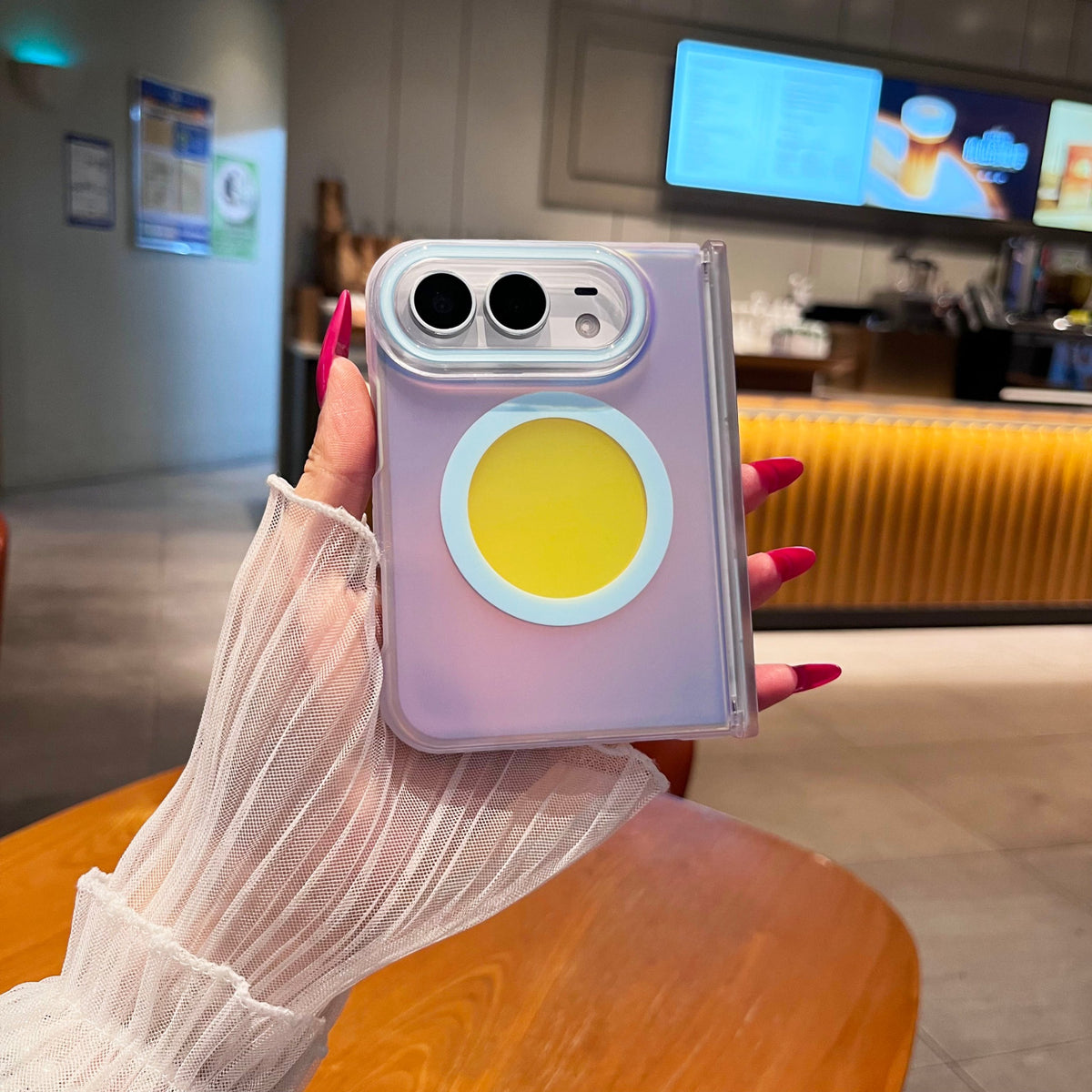 caseease pastel color block iPhone Duo case - Purple, product photo