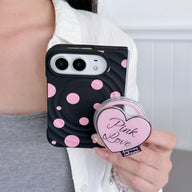 caseease pink polka dot iPhone Duo case, product photo