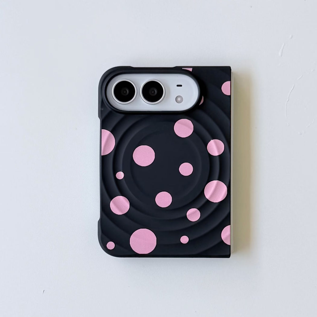 caseease pink polka dot iPhone Duo case, product photo