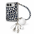 caseease leopard print iPhone Duo case - Black + Wrist Chain