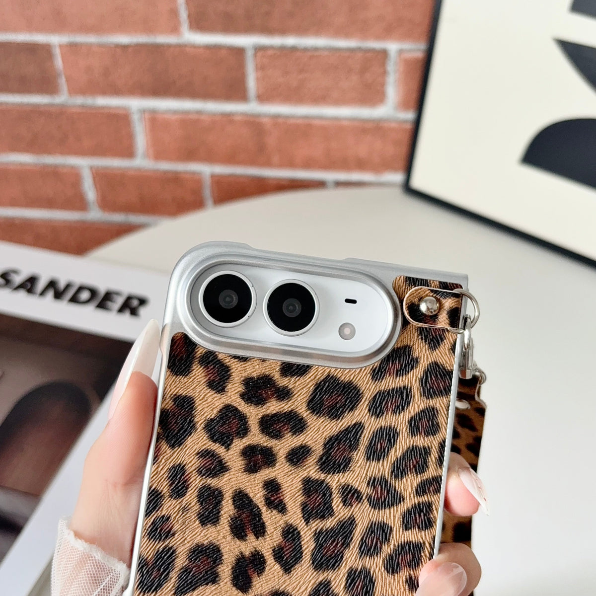 caseease leopard print iPhone Duo case, product photo