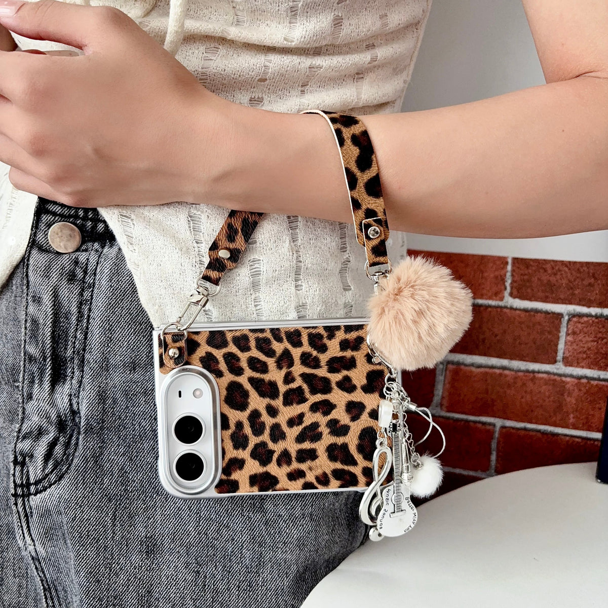 caseease leopard print iPhone Duo case, product photo