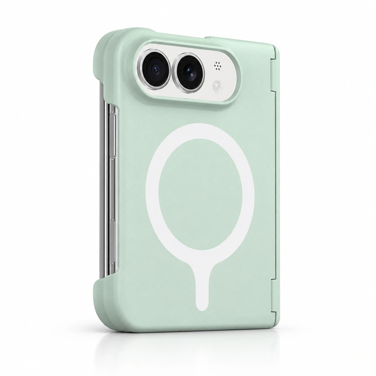 caseease solid color hinge-cover iPhone Duo case - Mint Green