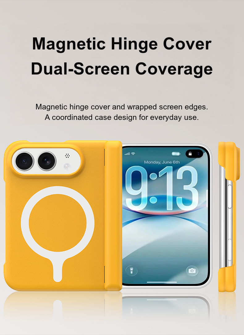 caseease solid color hinge-cover iPhone Duo case, product photo