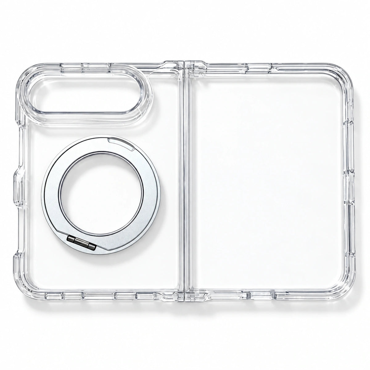 caseease clear rotating ring stand iPhone Duo case - Silver
