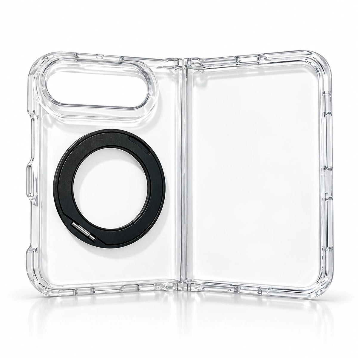 caseease clear rotating ring stand iPhone Duo case - Black