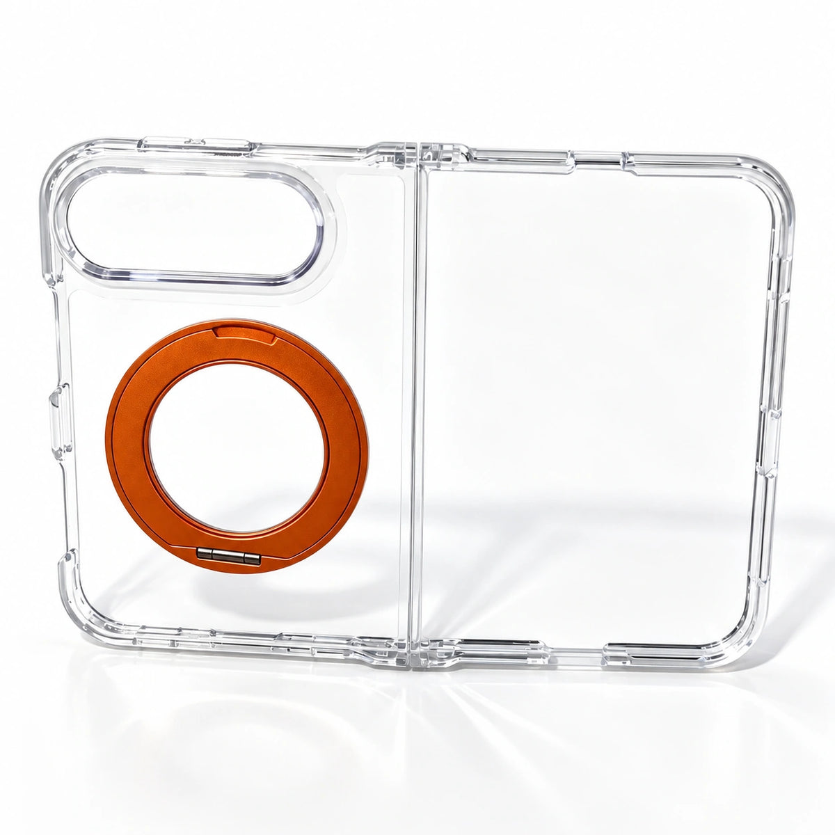 caseease clear rotating ring stand iPhone Duo case - Orange