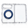 caseease clear rotating ring stand iPhone Duo case - Navy Blue