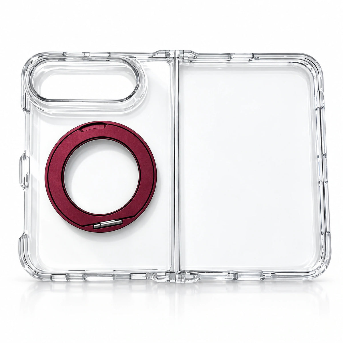 caseease clear rotating ring stand iPhone Duo case - Cherry Red