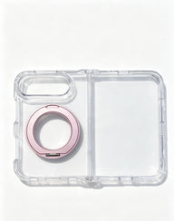 caseease clear rotating ring stand iPhone Duo case - Pink, product photo