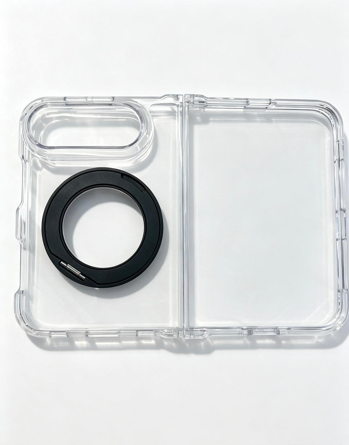 caseease clear rotating ring stand iPhone Duo case - Black, product photo