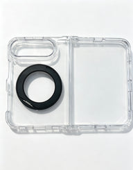 caseease clear rotating ring stand iPhone Duo case - Black, product photo